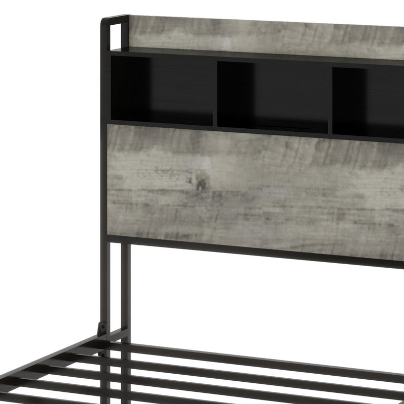 Lit plateforme avec rangement et accessoires, Lit simple