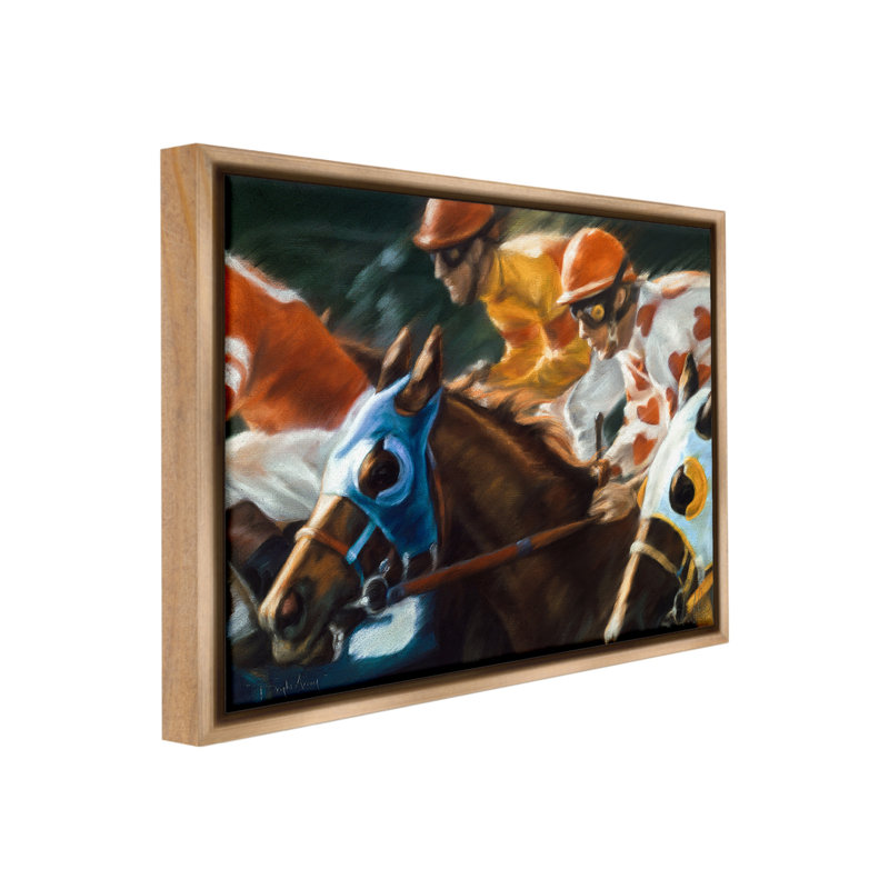 "Équitation Jockeys Racing" par Kim McElroy sur, Cadre flottant orme Montalcino, H 17 po x l 21 po