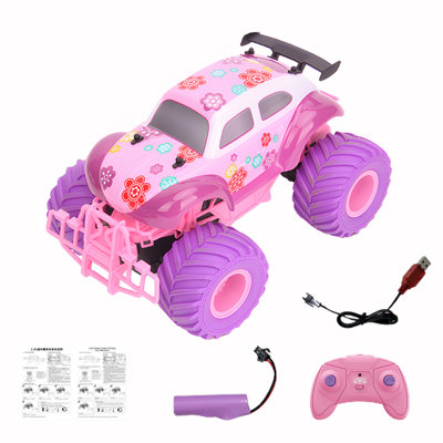 2.4GHz Remote Control Car Toy Big Wheels Rubber Tires Electric RC Crawler All Terrain Vehicle Off Road Truck Toddlers Boys Girls Gift