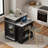 Extendable Storage Kitchen Island with Double-sided Storage and Power Outlet-2087612837