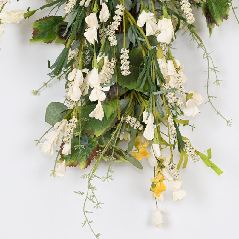 Ornement floral suspendu 26 po, Blanc