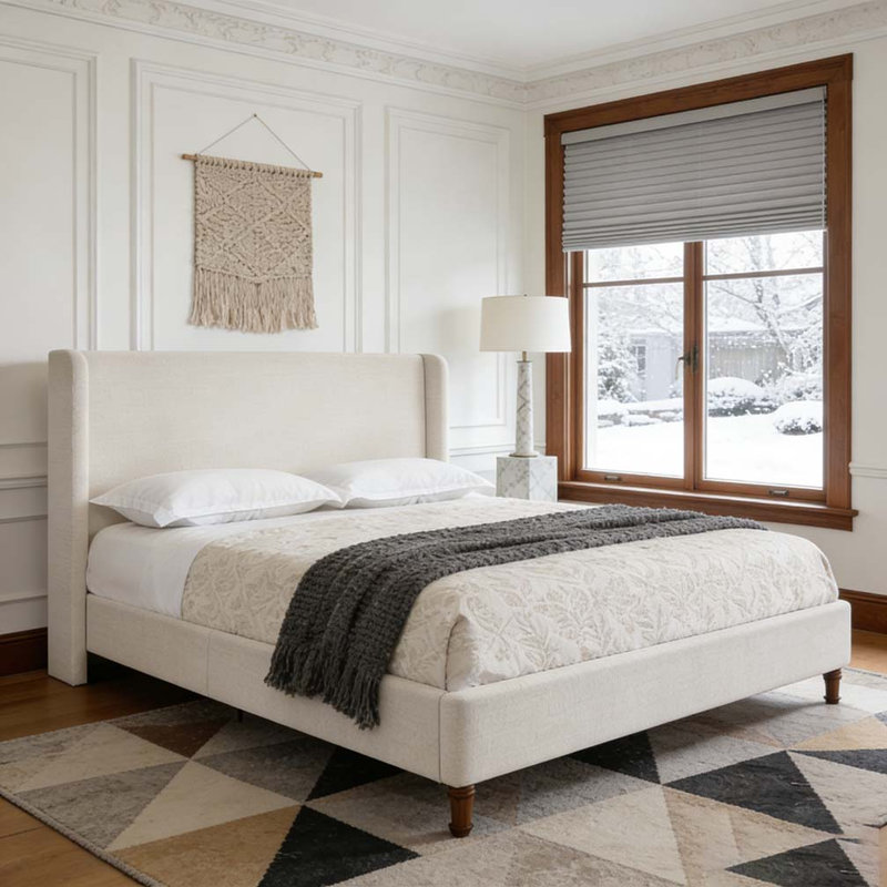 Harper Tall Headboard Upholstered Bed, Queen