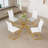 Lyne 6 - Person Glass Top Pedestal Dining Set-985355883