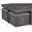 Moseberg 38" Rustic Wood Coffee Table With Storage Stools
