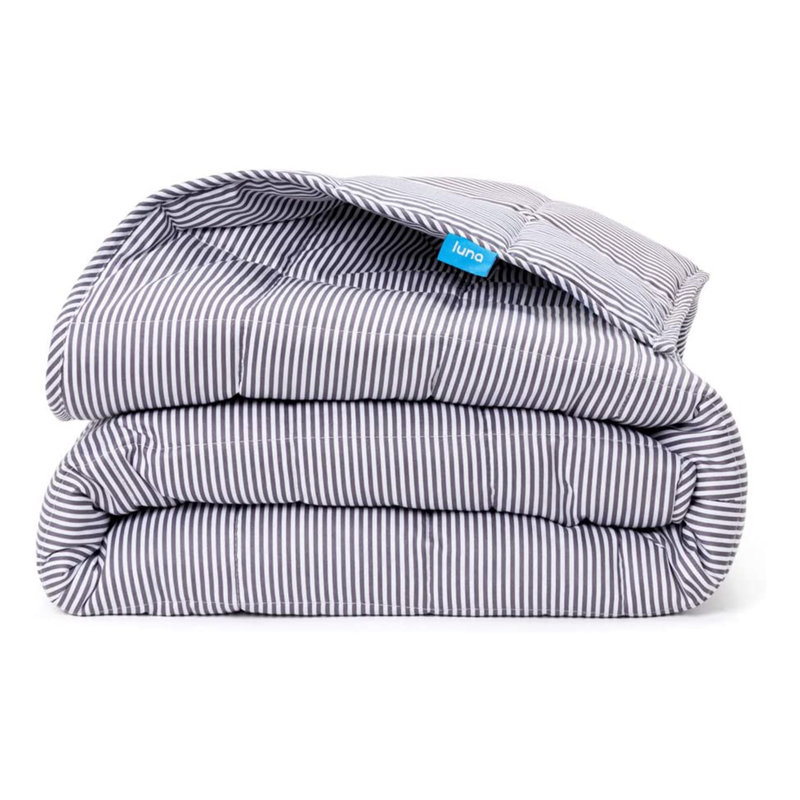 Weighted Throw Blanket, Full, Gray/White, 25
