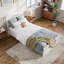 Lit plateforme en bois massif avec pied de lit assorti Aritra-1037596926-1037596927