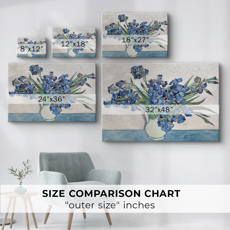 Iris bleus - Cavas enveloppés de galerie, 40 x 60