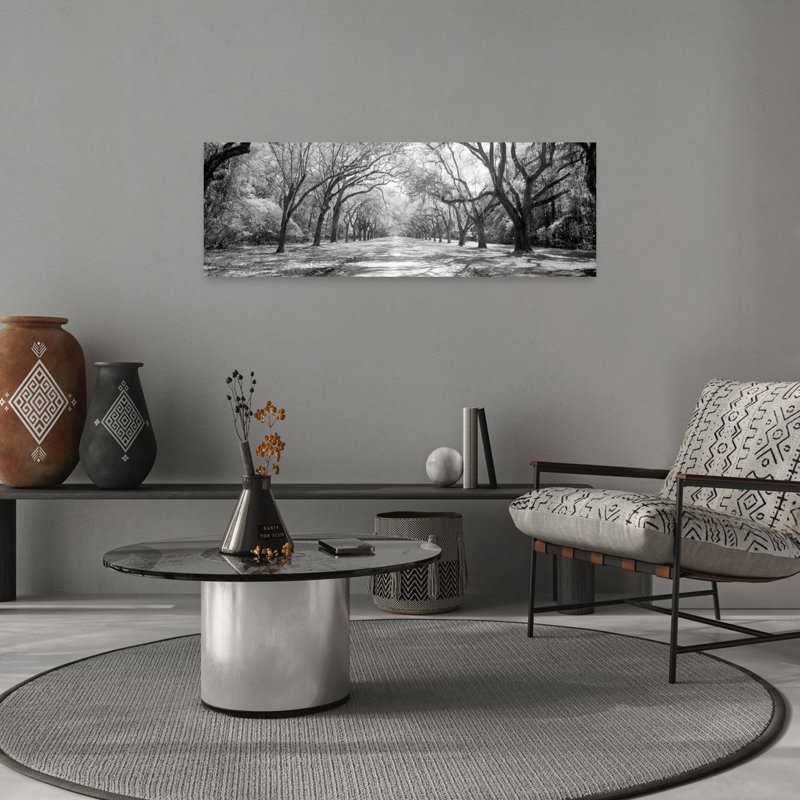 Live Oaks And Spanish Moss Wormsloe State Historic Site Savannah GA by Walter Bibikow - Wrapped Canvas Panoramic Print
