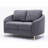 Rounded And Slopped Armrest Loveseat, Gray Linen