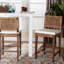Tabouret de bar en acajou tissé à la main Bali & Pari Alise-681491881-681491883