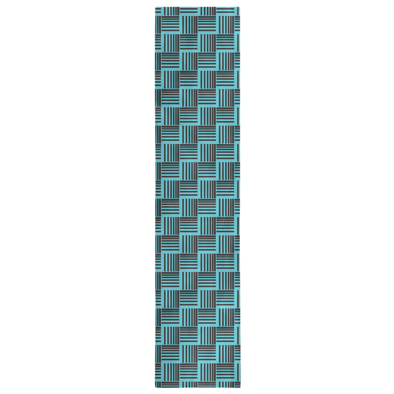 Fractured Stripes Table Runner, 16" x 90", Light Turquoise Teal