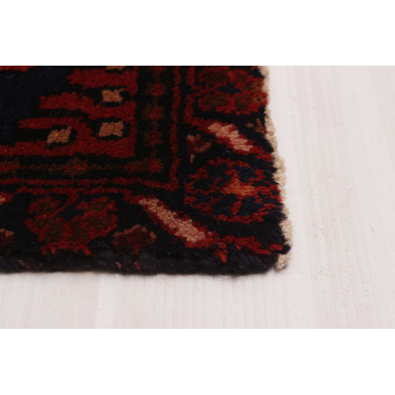 One Of Kind Handmade Anadol Black, Red Rug 5'4" x 10'7"