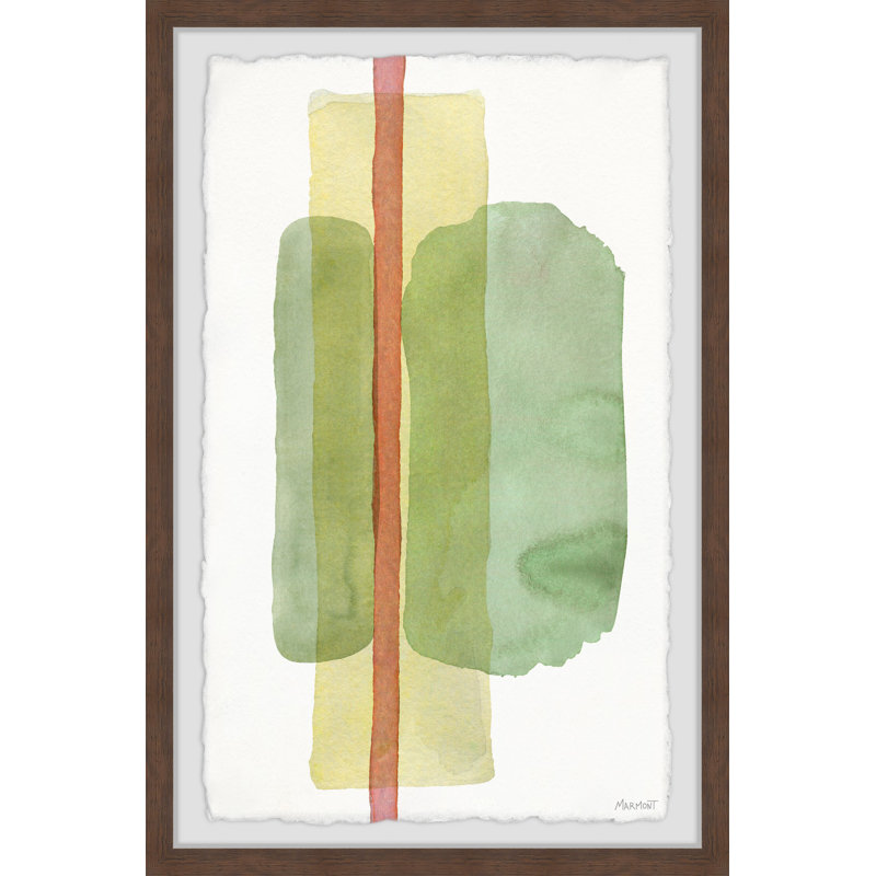 Line In Between Greens - Single Picture Frame Painting, 61 cm H x 41 cm W