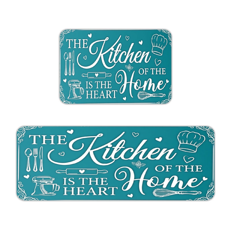 Cottage Home Letter Illustration 2 PC Kitchen Area Rugs