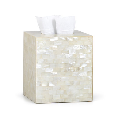 Couvre-boîte de mouchoirs White Agate