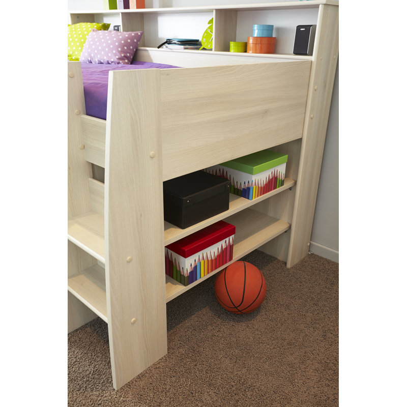 Costa European Single (90 x 200cm) Mid Sleeper Loft Bed Bed with Bookcase