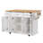 54inch Large Kitchen Island with Rubber Wood Drop Leaf, Embossed Texture Rolling Kitchen Cart on 4 Wheels with 4 Doors and 3 Drawers-5369107