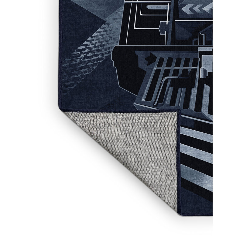 Tapis géométrique moderne gris clair et délavé lavable à la machine à locomotive à vapeur Mech, 8 x 10