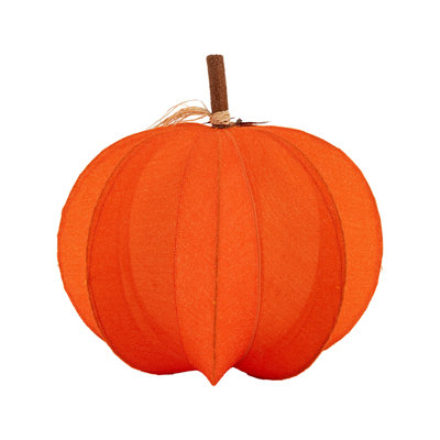 25"H Fall 3D Lighted Foldable Pumpkin Outdoor Décor with 80 Golden Hued LED Lights, w/Timer (KD)
