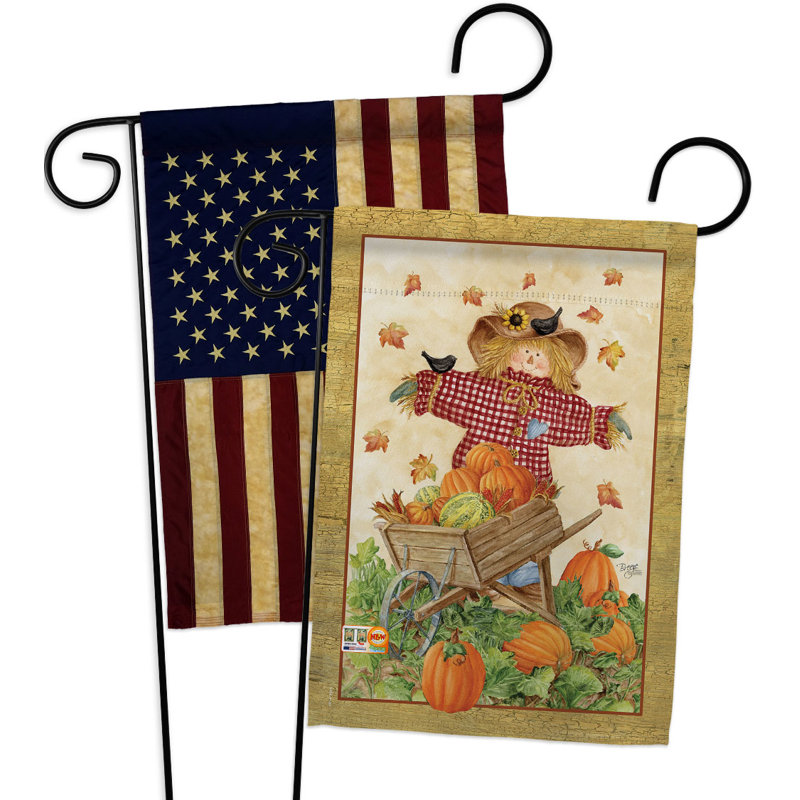 Drapeau de jardin en polyester 18,5 x 13 po Scarecrow