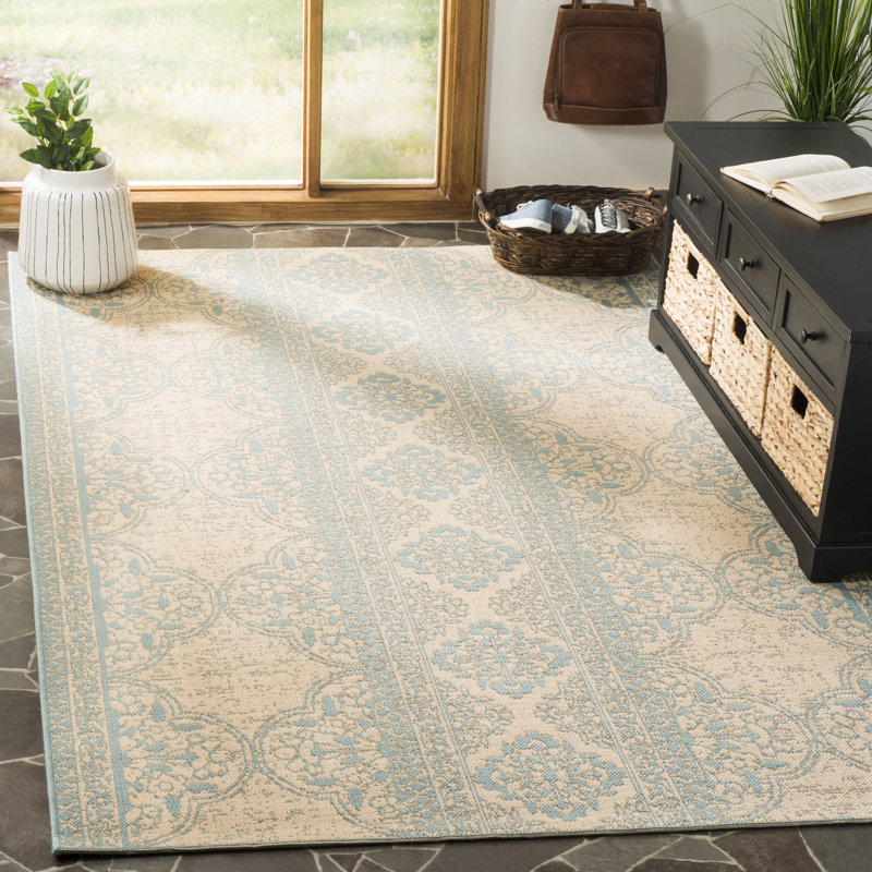 Tapis d'intérieur / extérieur à motif géométrique Dunnyvadden, Rectangle 4 pi x 6 pi