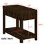 Table de bout rectangulaire de style campagne: tablette de rangement, pieds en bois massif, finition espresso, pour le salon, la chambre à coucher et le bureau (116 caractères)