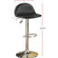 Modern Black Stool With Adjustable Height And Faux Leather Upholstery Base For Dining Room
