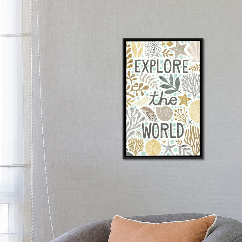 « under marine vii », impression sur toile, H 26 po x l 18 po x P 1,5 po, Toile avec cadre noir, Pas de tapis