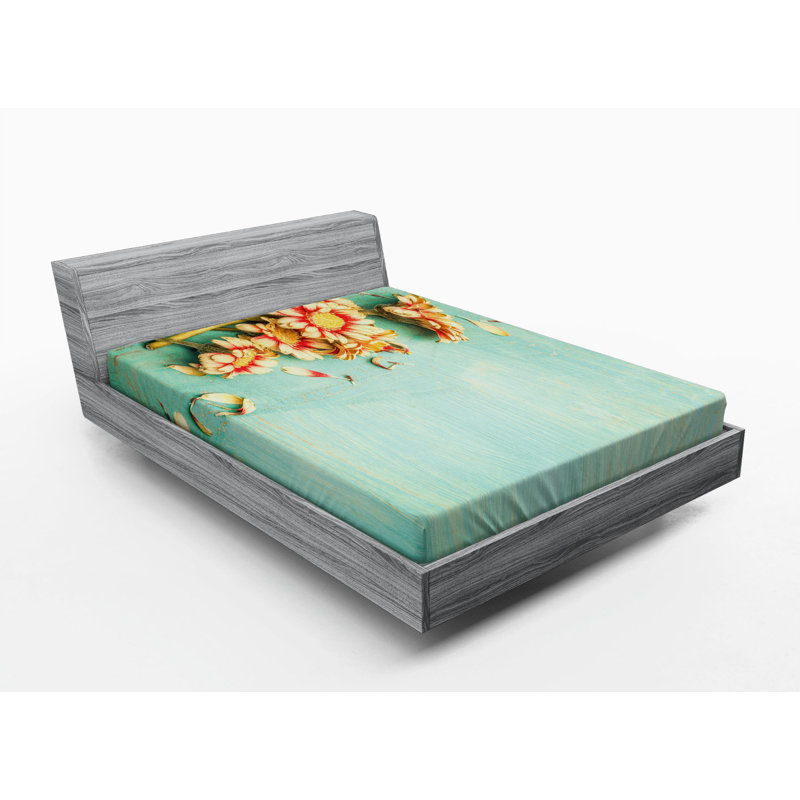 Microfiber Floral Fitted Sheet, Full Fitted Sheet