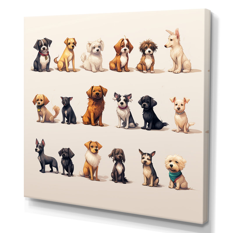 Reproduction d'art mural gris chiot de chambre de bébé II - animaux, Toile tendue, H 30 po x l 30 po x P 1,5 po
