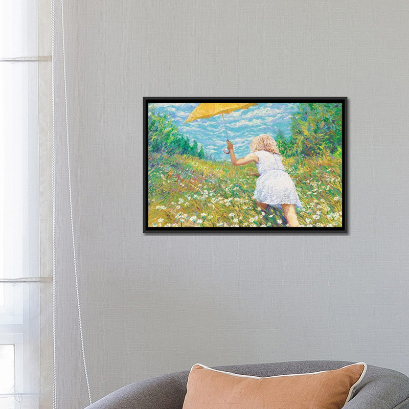 " Francesca " by Iris Scott, 18" H x 26" W x 1.5" D, Black Framed Canvas, No Mat