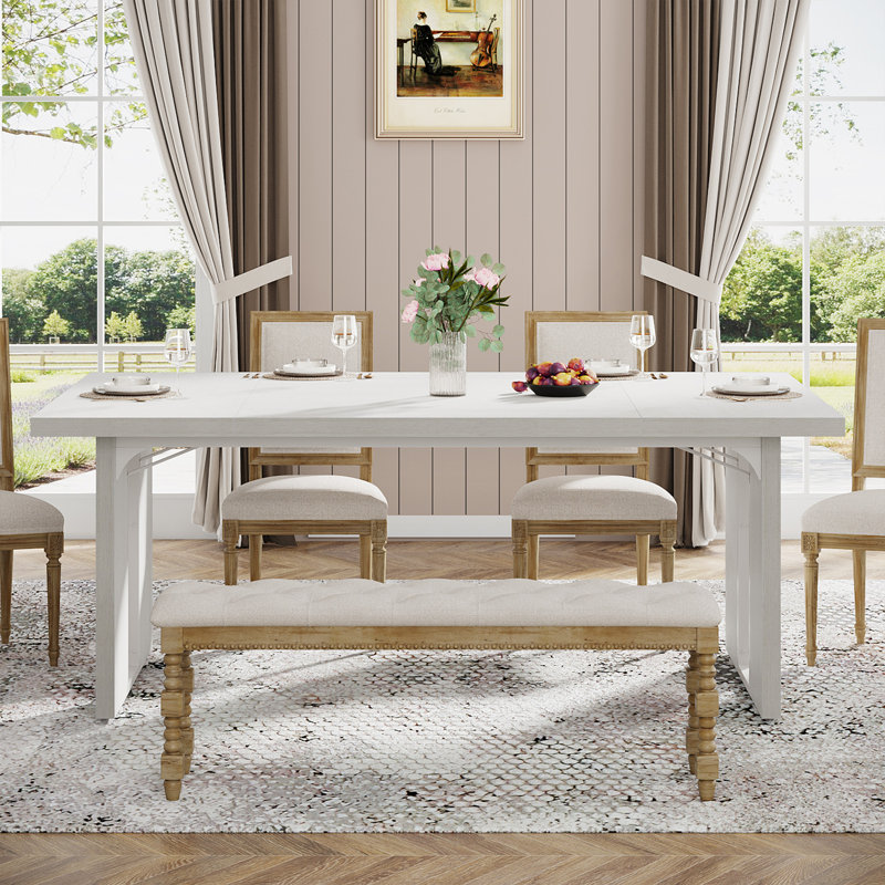 Baron Dining Table, Wash White