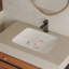 Meuble-lavabo moderne avec lavabo en céramique et rangement en faux marbre