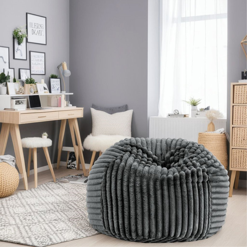 Méridienne 40 pouces en mousse viscoélastique Minky, Polyester gris foncé