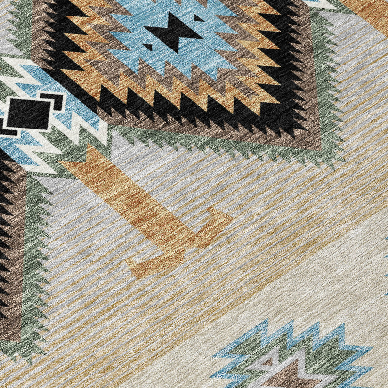 Machine Washable Indoor/Outdoor Chantille ACN2541 Lodge Rug, Rectangle 8' x 10', Black
