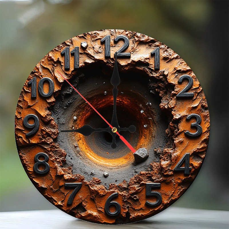 Horloge murale rustique orange