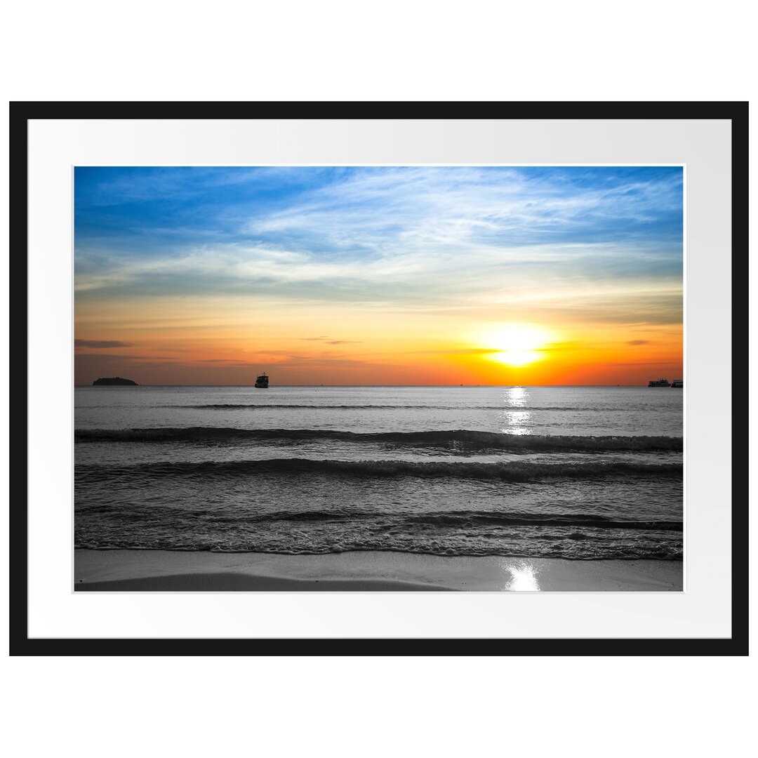 Gerahmtes Poster Malibu Beach Sunrise Water Sand