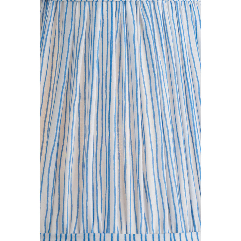 Pleated Cotton Lamp Shade, Blue, 31cm H x 45cm W x 45cm D