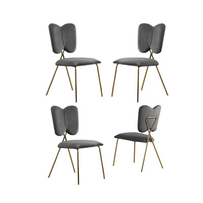 Chaises d'appoint en velours à oreilles