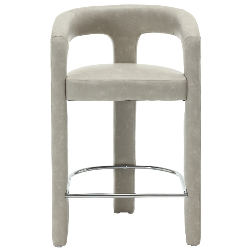 Modern Barrel Counter Chair With Armrests And Stirrups For Kitchen Islands, Bar Bars And Counters Seat Height 26.25”, 1