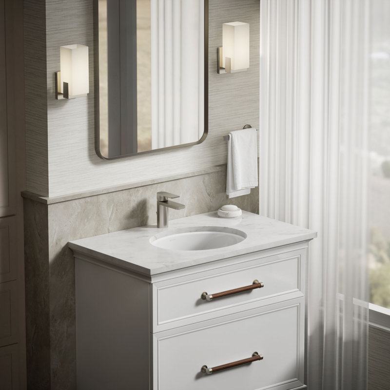 Caxton White Vistreous China Oval Undermount Bathroom Sink