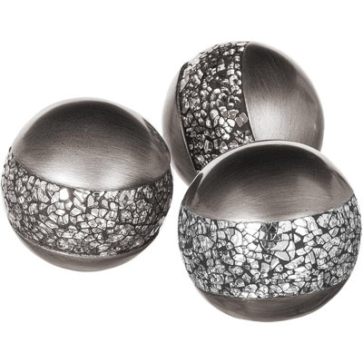 Boules décoratives argentées Creative Scents Schonwerk, ensemble de 3