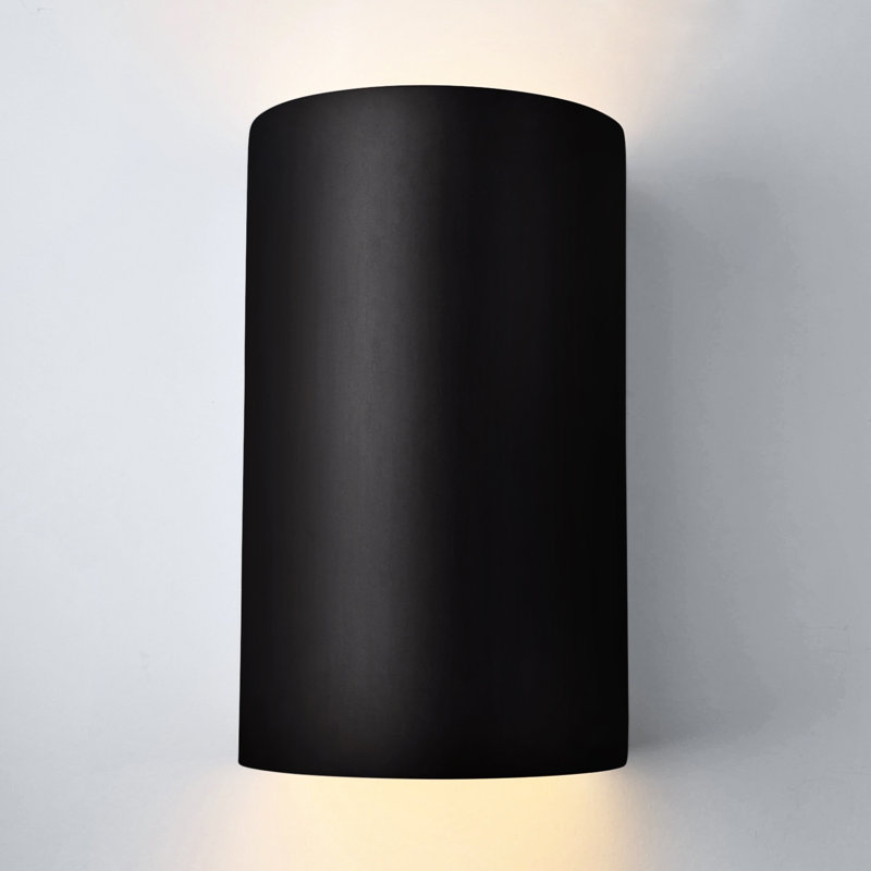 Applique murale cylindrique Chios Up Down, Non, H 13 po x l 7,75 po x P 6,25 po, Noir, noir, noir, noir