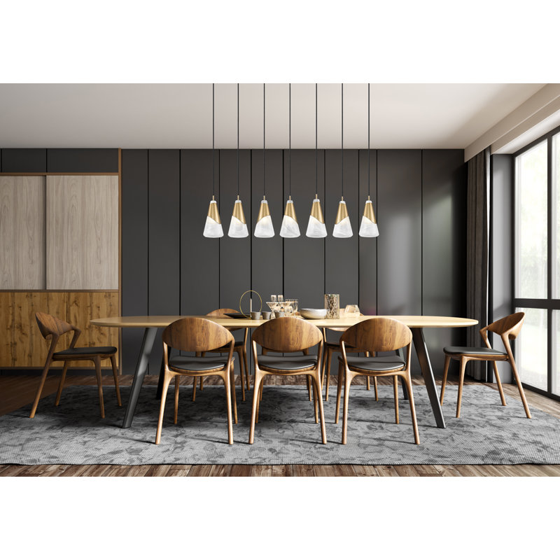 Lustre linéaire Jamess, Doré, 7 lumières