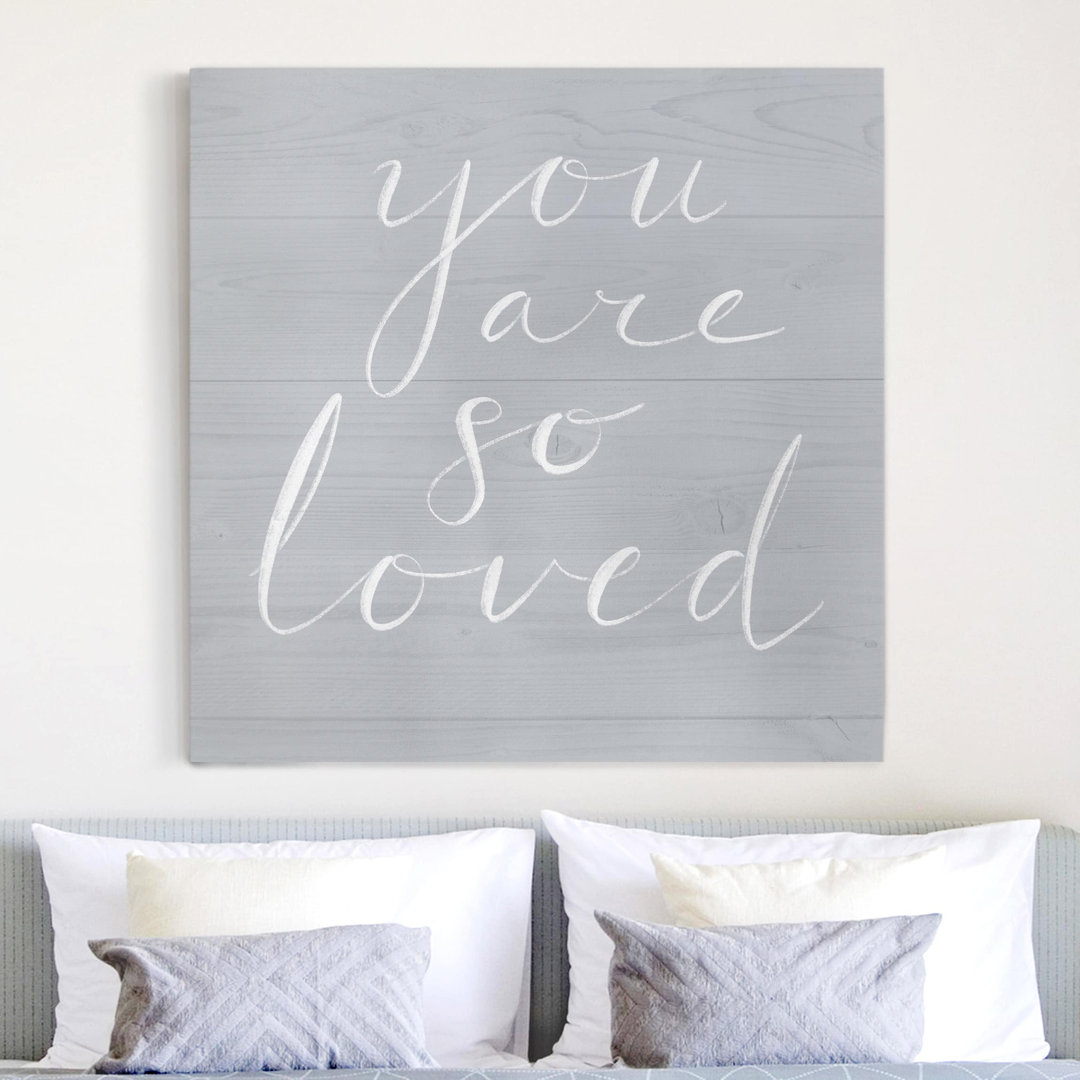 Leinwandbild Holzwand Grau - Loved