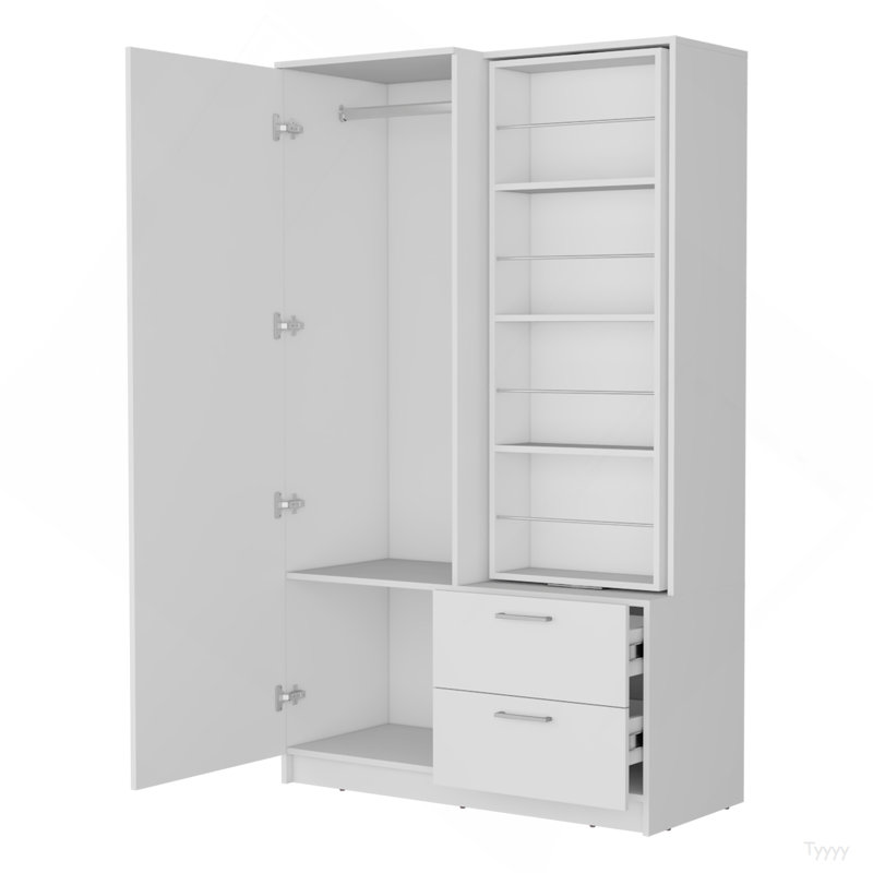 Armoire Thatcher - armoire, rangement pour chaussures et 2 tiroirs, FM