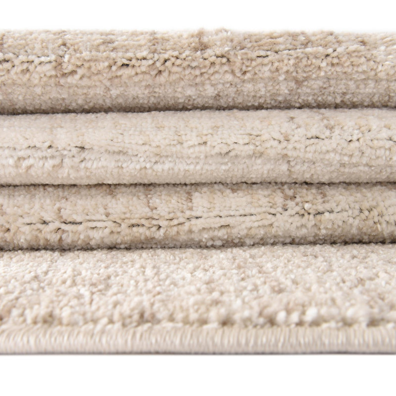 Tapis rayé ivoire Hulsey, Ivoire ivoire, Rectangle 2 pi 2 po x 3 pi 1 po