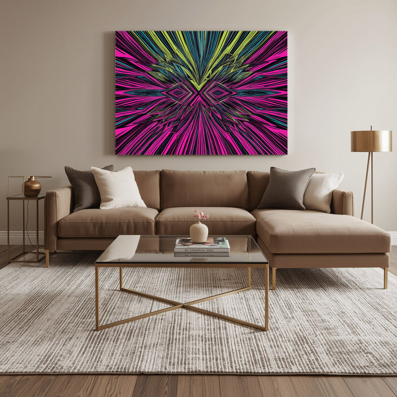 Op Art 30 Purple Canvas Wall Art, 16" H x 20" W