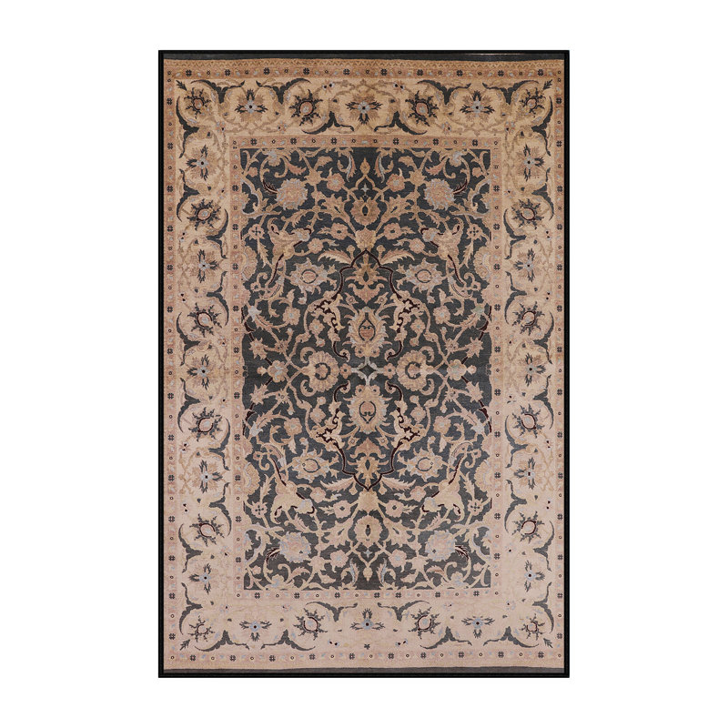Tapis ivoire / bleu marine Rodolf, Rectangle 8 pi x 10 pi