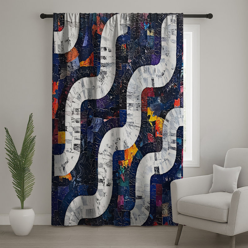 Rideaux abstraits, voilages et voilages abstraits - 1 panneau, 50 po x 92 po - 1 panneau, Transparent